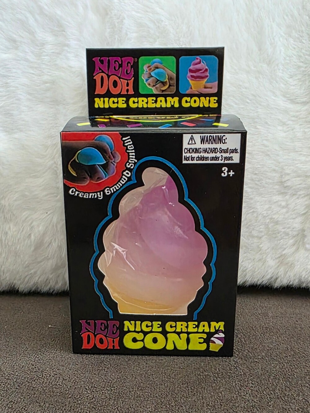 Nice Cream Cone Squishy Toy - Pink & Yellow